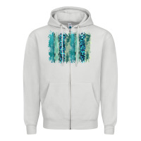 Dove Grey turquoise leopard watercolor brushstroke background Zipper Hoodie - RanaPortraitStore