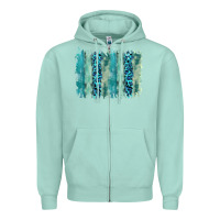 Seafoam turquoise leopard watercolor brushstroke background Zipper Hoodie - RanaPortraitStore