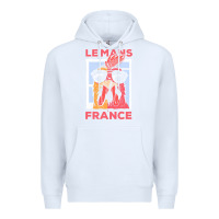White le mans t  shirt le mans france gallic rooster t  shirt Premium Hoodie - linhVisuals
