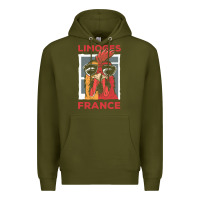 Army Green limoges t  shirt limoges france gallic rooster t  shirt Premium Hoodie - linhVisuals