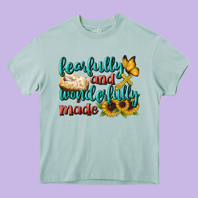 Fearfully And Wonderfully Made Heavy Core Tee Designed By Bundleandbundleshop