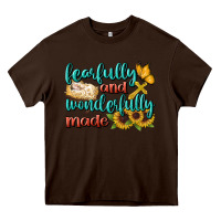 Chocolate Brown Fearfully And Wonderfully Made Heavy Core Tee - BundleAndBundleShop