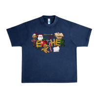 Navy christmas teacher Urban Heavy Tee - LillyAllenDesigns