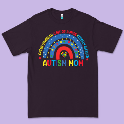 Often Stressed A Bit Of A Mess Totally Blessed Aut Premium Tee Designed By Cowhidedigitalart