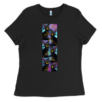 Black Black Cat Halloween Ladies Tee - LillyAllenDesigns