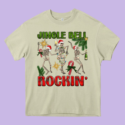 Jingle Bell Rockin' Heavy Core Tee Designed By Bundleandbundleshop