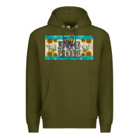 Army Green dog mom french  bulldog license plate template Premium Hoodie - BarkalooDesign