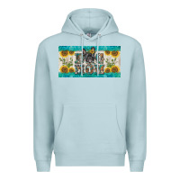 Blue Mist dog mom french  bulldog license plate template Premium Hoodie - BarkalooDesign