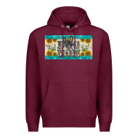 Burgundy dog mom french  bulldog license plate template Premium Hoodie - BarkalooDesign
