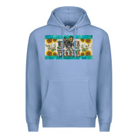 Colony Blue dog mom french  bulldog license plate template Premium Hoodie - BarkalooDesign
