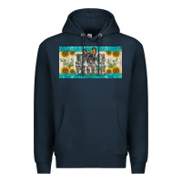 Navy dog mom french  bulldog license plate template Premium Hoodie - BarkalooDesign