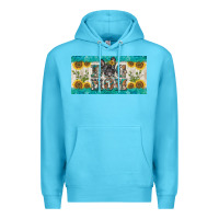 Ocean Blue dog mom french  bulldog license plate template Premium Hoodie - BarkalooDesign