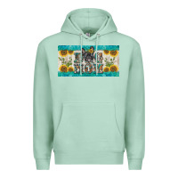 Seafoam dog mom french  bulldog license plate template Premium Hoodie - BarkalooDesign