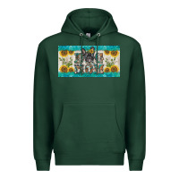 Sports Green dog mom french  bulldog license plate template Premium Hoodie - BarkalooDesign