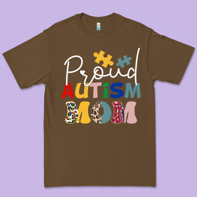 Proud Autism Mom Leopard Pattern Design Autism Awa Premium Tee Designed By Cowhidedigitalart