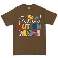 Cacao Proud Autism Mom Leopard Pattern Design Autism Awa Premium Tee - CowhideDigitalArt