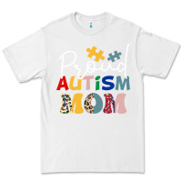 White Proud Autism Mom Leopard Pattern Design Autism Awa Premium Tee - CowhideDigitalArt