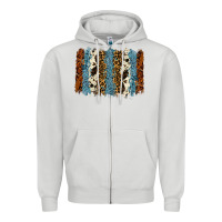Dove Grey tool leather leopard cowhide backround Zipper Hoodie - RanaPortraitStore