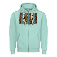 Seafoam tool leather leopard cowhide backround Zipper Hoodie - RanaPortraitStore