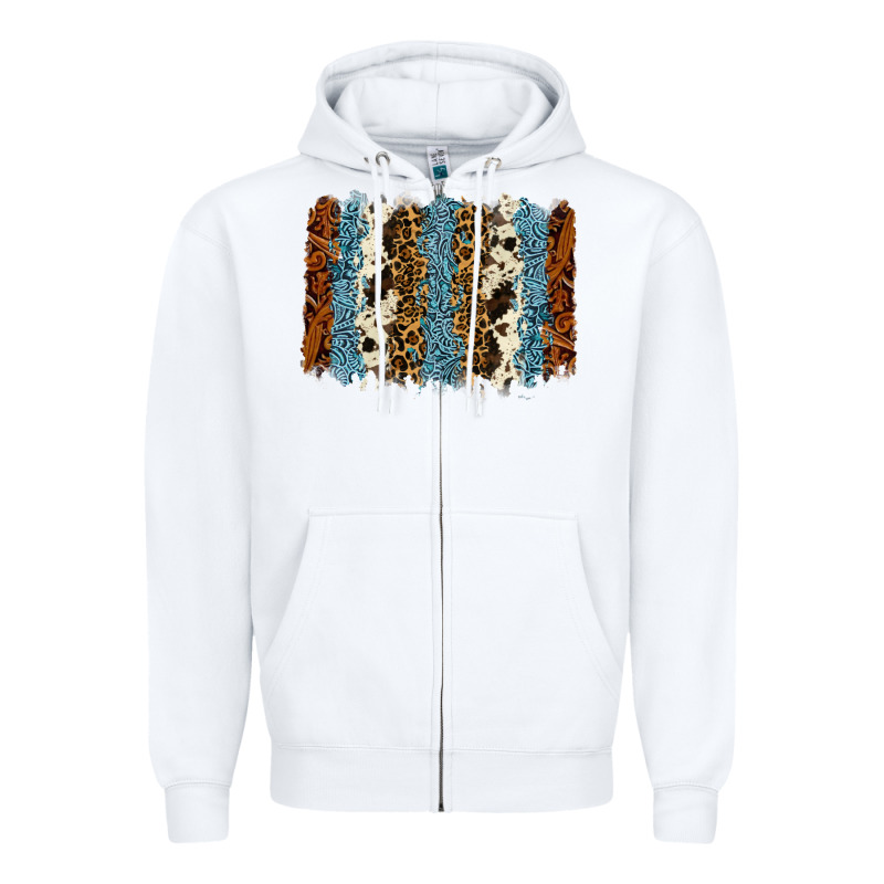 Tool Leather Leopard Cowhide Backround Zipper Hoodie by RanaPortraitStore | Teevron