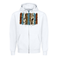 White tool leather leopard cowhide backround Zipper Hoodie - RanaPortraitStore