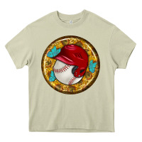 Mossy baseball with sunflower round earrings Heavy Core Tee - BundleAndBundleShop