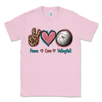 Bubblegum Pink Peace Love Volleyball Classic Tee - Jasminsmagicworld