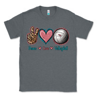 Charcoal Heather Peace Love Volleyball Classic Tee - Jasminsmagicworld