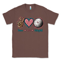 Chestnut Peace Love Volleyball Classic Tee - Jasminsmagicworld