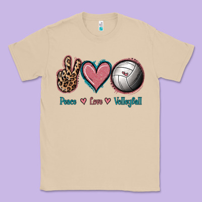Peace Love Volleyball Classic Tee Designed By Jasminsmagicworld