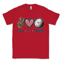 Red Peace Love Volleyball Classic Tee - Jasminsmagicworld