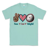 Seafoam Peace Love Volleyball Classic Tee - Jasminsmagicworld