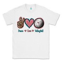 White Peace Love Volleyball Classic Tee - Jasminsmagicworld