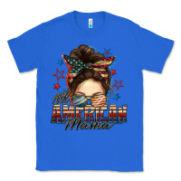 True Royal All American mama messy bun 4th of july Classic Tee - FaDigitalArtStudio