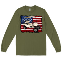 Army Green golf cart american flag Long Sleeve Tee - Artiststas