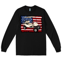 Black golf cart american flag Long Sleeve Tee - Artiststas