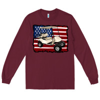 Burgundy golf cart american flag Long Sleeve Tee - Artiststas