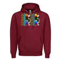 Burgundy serape leopard tooled leather cowhide background Zipper Hoodie - RanaPortraitStore
