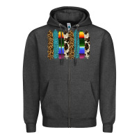 Charcoal Heather serape leopard tooled leather cowhide background Zipper Hoodie - RanaPortraitStore
