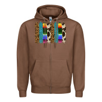 Chestnut serape leopard tooled leather cowhide background Zipper Hoodie - RanaPortraitStore