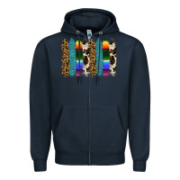 Navy serape leopard tooled leather cowhide background Zipper Hoodie - RanaPortraitStore
