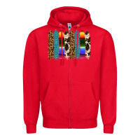 Red serape leopard tooled leather cowhide background Zipper Hoodie - RanaPortraitStore