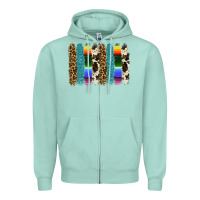 Seafoam serape leopard tooled leather cowhide background Zipper Hoodie - RanaPortraitStore