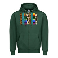 Sports Green serape leopard tooled leather cowhide background Zipper Hoodie - RanaPortraitStore