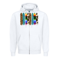 White serape leopard tooled leather cowhide background Zipper Hoodie - RanaPortraitStore