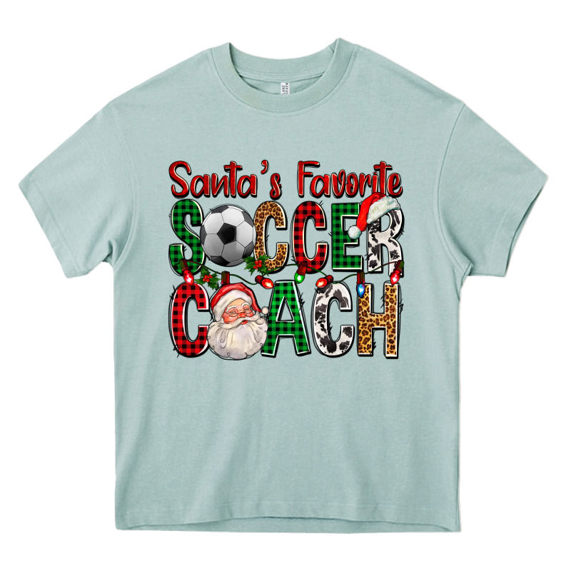Santa's Favorite Soccer Coach For Christmas Heavy Core Tee by FaDigitalArtStudio | Teevron