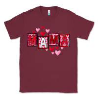 Burgundy Mother's Day mama hearts Classic Tee - FaDigitalArtStudio