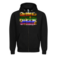 Black serape sunflowers leopard cowhide background Zipper Hoodie - RanaPortraitStore
