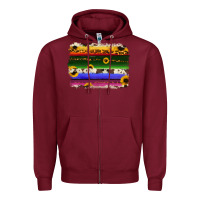 Burgundy serape sunflowers leopard cowhide background Zipper Hoodie - RanaPortraitStore
