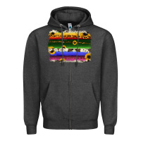 Charcoal Heather serape sunflowers leopard cowhide background Zipper Hoodie - RanaPortraitStore